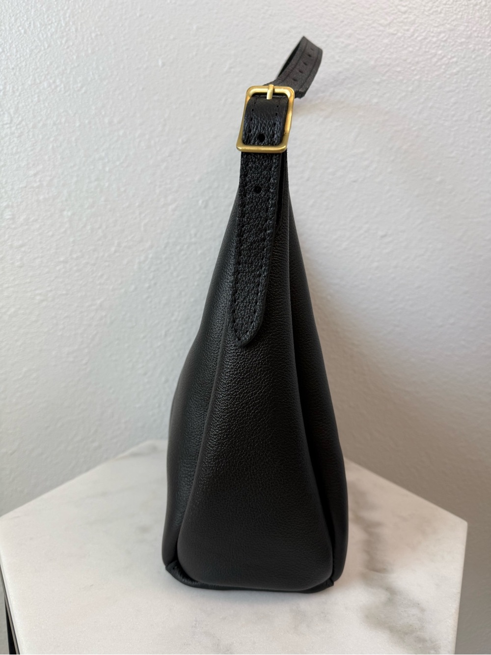 Portland Leather Goods Medium Aspen Shoulder Bag Pebbled Black NWOT - Picture 4 of 7